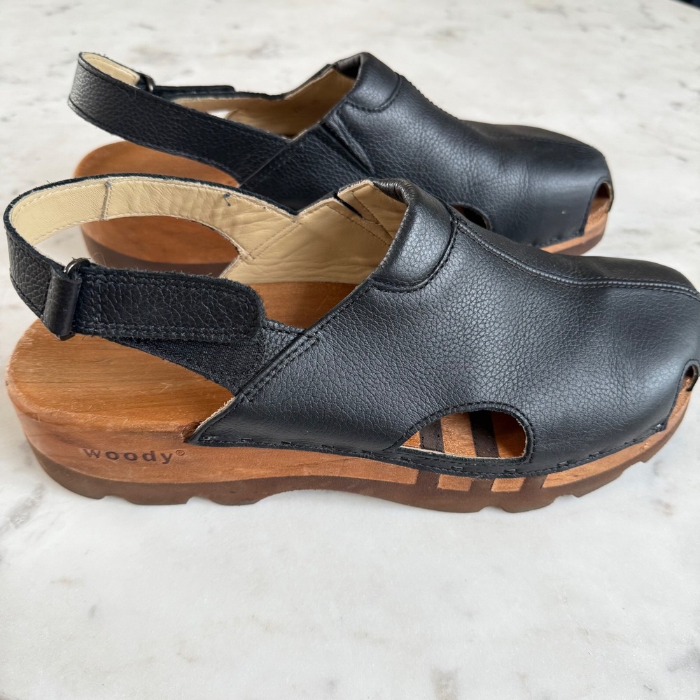 Woody "London" Leather Clogs $259 
 47‎ men's 11.5 Slingback Wood Shoes